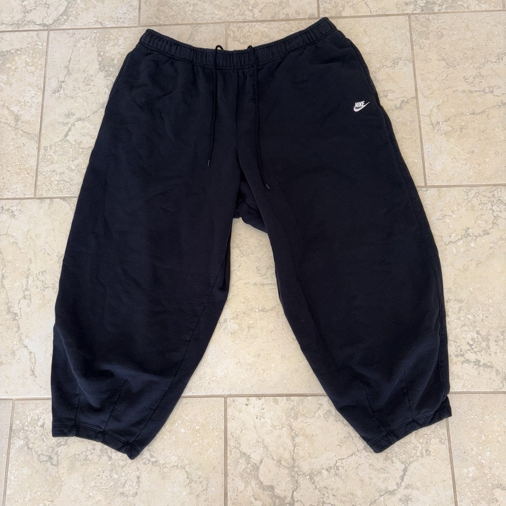 Nike SUPER BAGGY Oversized Parachute SweatPants Black Mens XXL Rare